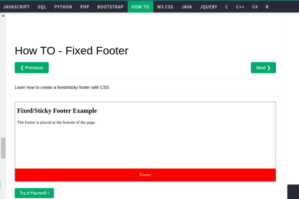 w3-fixed-footer